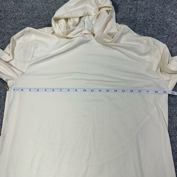 Cuts Long Sleeve Hooded Curve-Hem PYCA Pro Off White Tee Men’s Size XL - Picture 6 of 8